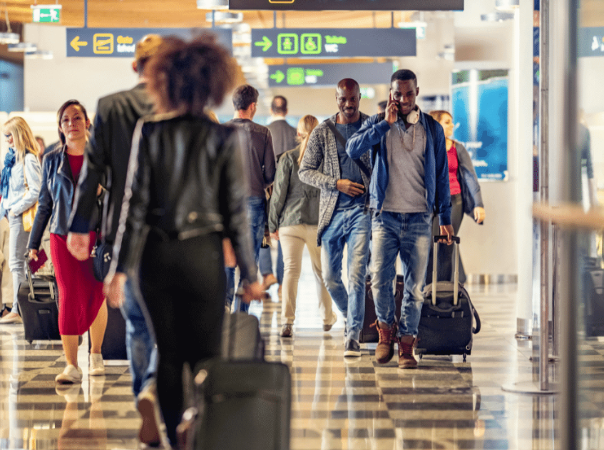 a busy airport terminal