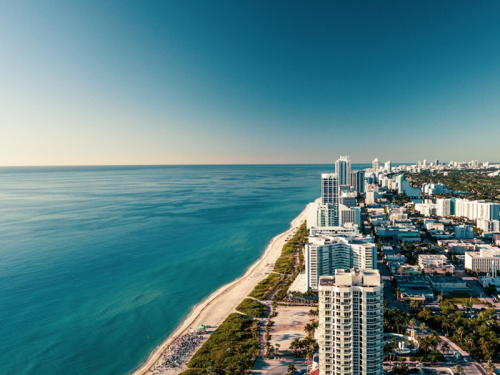 Ariel view of Miami beach