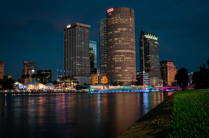 Tampa skyline at night