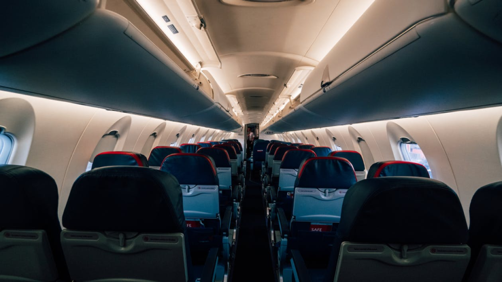 an empty aircraft's economy class