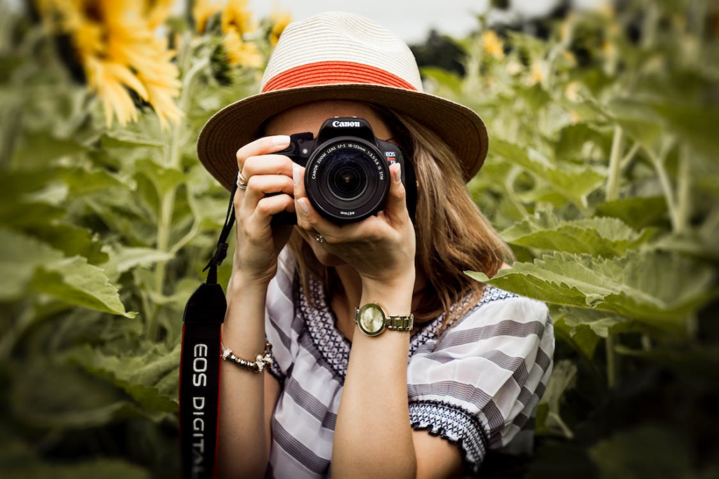 a woman taking a picture