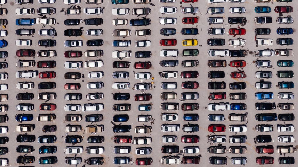 aerial view of the parking lot